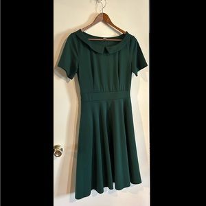 Forrest Green Vintage Inspired Peter Pan Collar Dresz